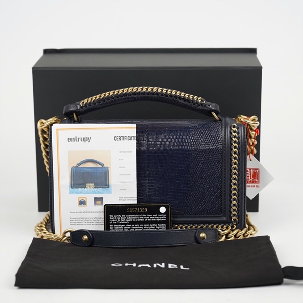 Túi Chanel Boy xanh đậm (26571329) sz25+