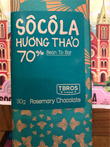 TBros Sô cô la Hương thảo 70% Thanh 30g ローズマリーチョコレート