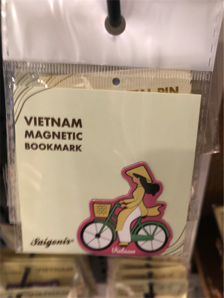 Bookmark Nam châm giấy Cô gái áo dài xe đạp