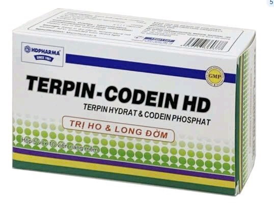 Terpin-Codein HD (Codein Phosphat 10mg+ Terpin Hydrat 100mg) (K/120 hộp x 5vỉ x 10viên) - Softcaps - HDPharma