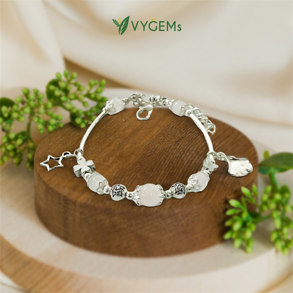 Vòng tay handmade VYGEMs VG03 - Trắng Đục