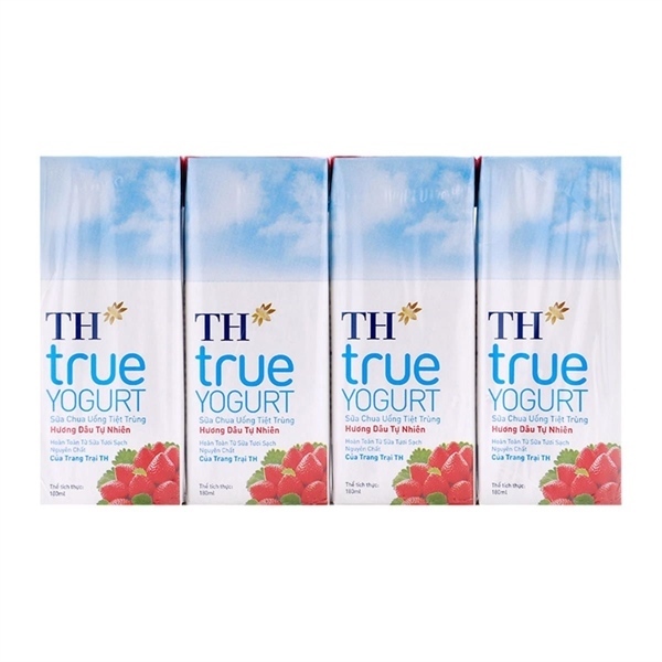 Sữa chua uống tiệt trùng TH True Yogurt hương dâu 180MLX48