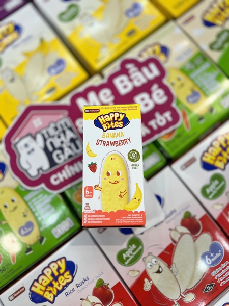 Bánh gạo Happy Bites 6M+ 21g Chuối dâu
