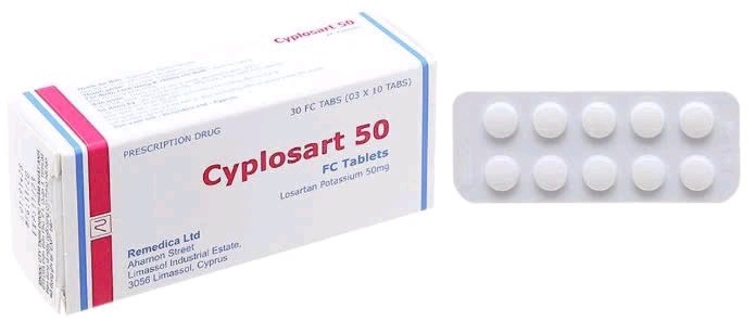 Cyplosart 50 (Losartan Potassium 50mg) (Hộp 3 vỉ x 10 viên) - Cộng hòa Síp