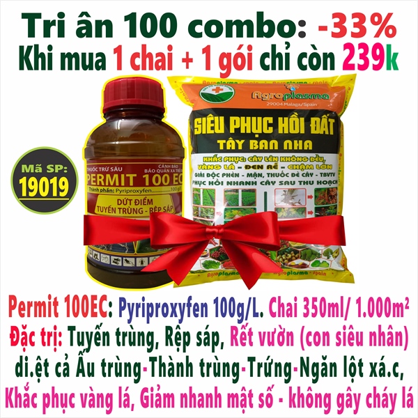 Combo Permit 100EC 350ml + 1Kg Phục Hồi Đất Hữu cơ TBN