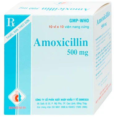 Thuốc Amoxicillin 500mg Domesco điều trị nhiễm khuẩn (10 vỉ x 10 viên)