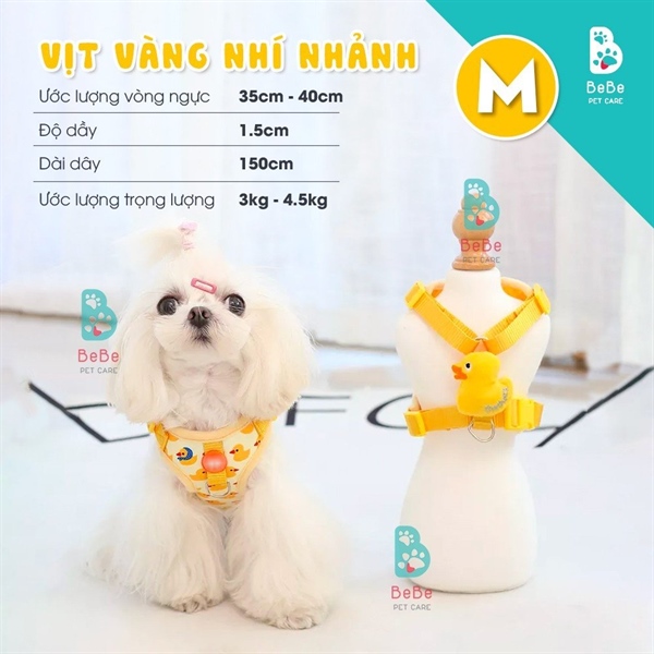 [Siêu Đáng Yêu] Dây Dắt Thú Cưng Xinh Xắn Kèm Đai Yếm Thoáng Khí - Tiện Lợi Khi Đi Dạo Cùng Boss