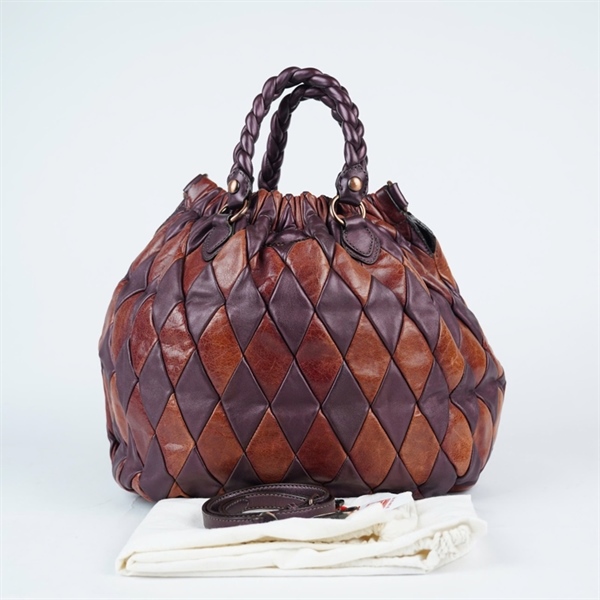 Túi Miu Miu Handle nâu pha tím sz38 (HN) KG+