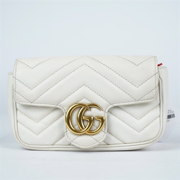 Túi GG Marmont trắng (476433-525040) sz16 (BQ) KG+