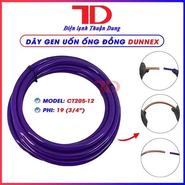 Dây uốn ống đồng DUNNEX, model CT-205-L, 3/4'', Phi 19