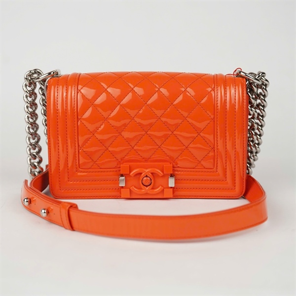 Túi Chanel Boy cam (20470225) kèm tag xanh sz20 (A-T) KG+