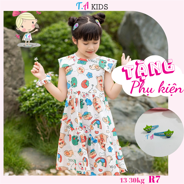 R7 (13- 30kg) Váy họa tiết gấu vịt