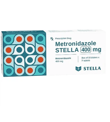 Thuốc Metronidazole Stella 400mg điều trị nhiễm khuẩn kỵ khí (2 vỉ x 7 viên)