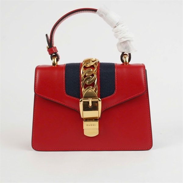 Túi GG Sylvie đỏ 2 strap sz20 (PN) KG+