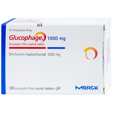 Thuốc Glucophage ( metformin 1000mg) Merck điều trị đái tháo đường típ 2 (2 vỉ x 15 viên)