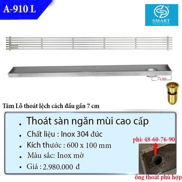 Thoát sàn ngăn mùi cao cấp A-910L