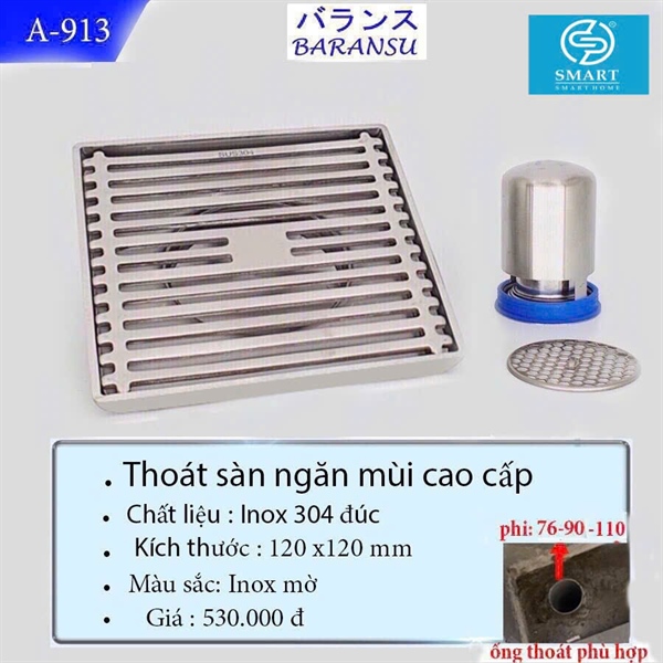 Thoát sàn ngăn mùi cao cấp A-913