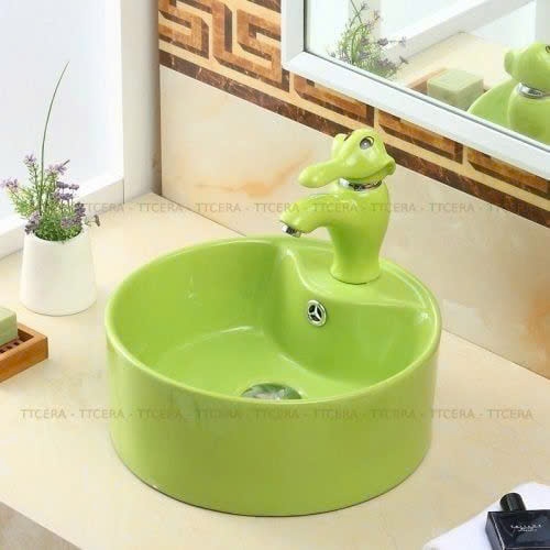 Chậu Lavabo Trẻ Em Màu Xanh Lá LBTE-012XL