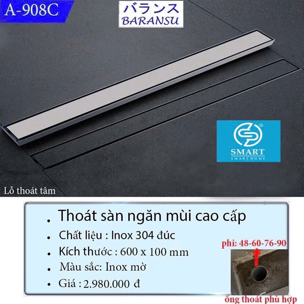 Thoát sàn ngăn mùi cao cấp A-908C