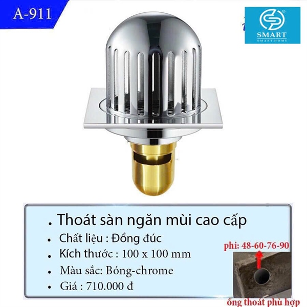 Thoát sàn ngăn mùi cao cấp A-911