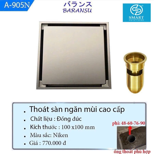 Thoát sàn ngăn mùi cao cấp A-905N
