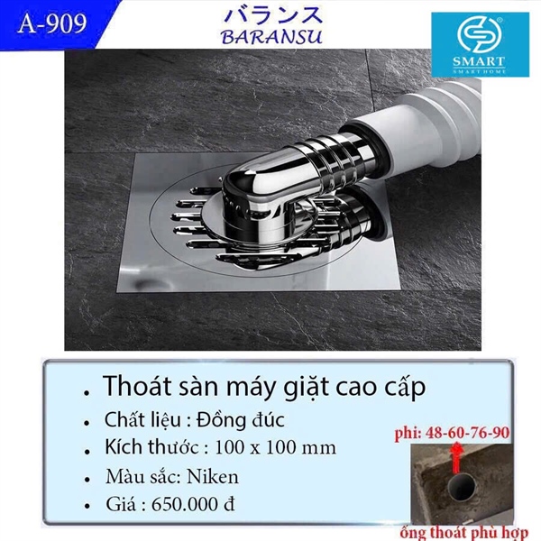 Thoát sàn máy giặt cao cấp A-909
