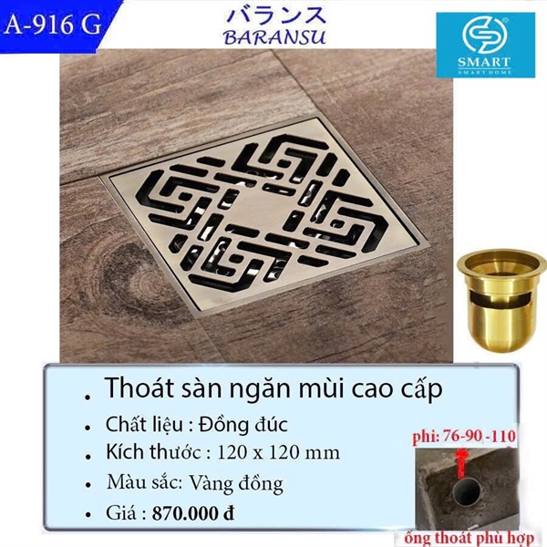 Thoát sàn ngăn mùi cao cấp A-916G