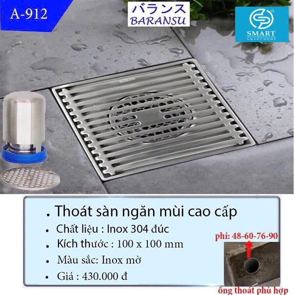 Thoát sàn ngăn mùi cao cấp A-912