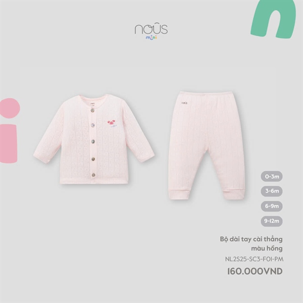 NS2500 - 3M/12M Bộ dài tay cài thẳng