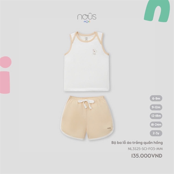 NS2500 - 9M/3Y Bộ ba lỗ áo trắng quần
