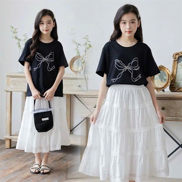 SET ÁO NƠ VÁY DÀI