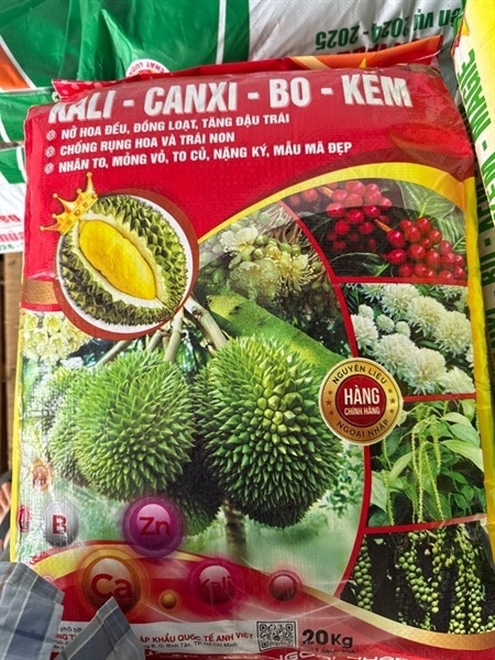 Kali canxi bo kẽm bao 20kg bột