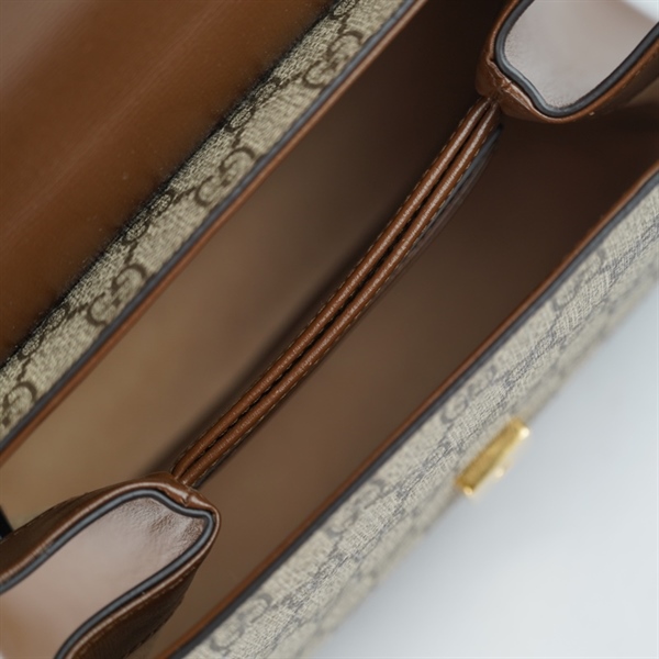 Túi GG Handle xám nắp nâu (H038709900) 2 strap sz22 (HT)+