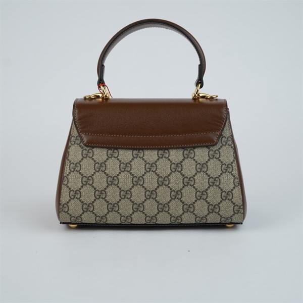 Túi GG Handle xám nắp nâu (H038709900) 2 strap sz22 (HT)+