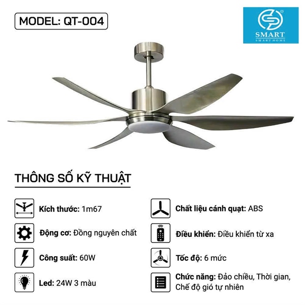 Quạt trần MODEL: QT-004