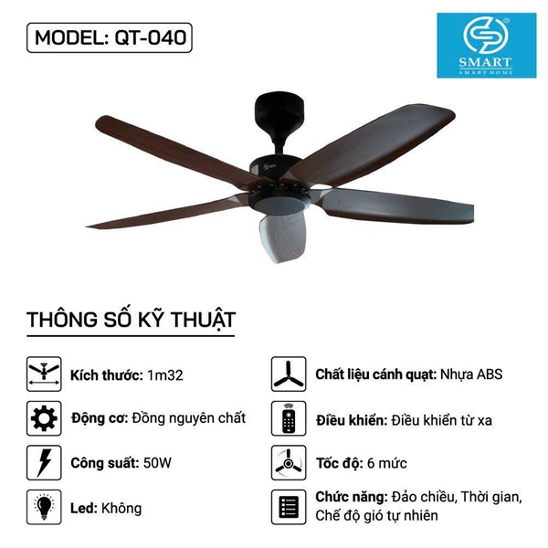 Quạt trần MODEL: QT-040