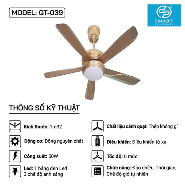Quạt trần MODEL: QT-039