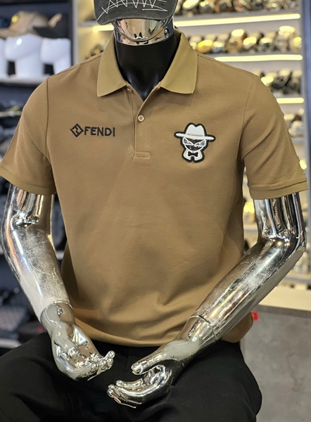 Thun Polo - FENDI thêu và đính logo cườm- Nâu