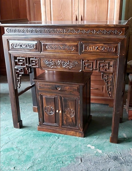 BÀN CÚNG 1T GỖ MUỒNG 107 (CÓ TỦ CON)