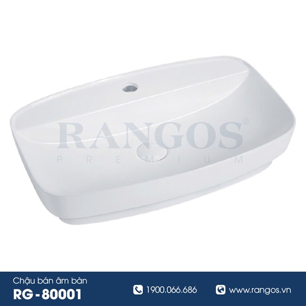 Chậu rửa lavabo bán âm bàn Rangos RG-80001