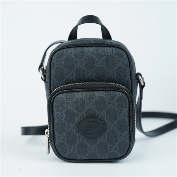 Túi GG đeo chéo đen (672952-0416) sz11 KG+