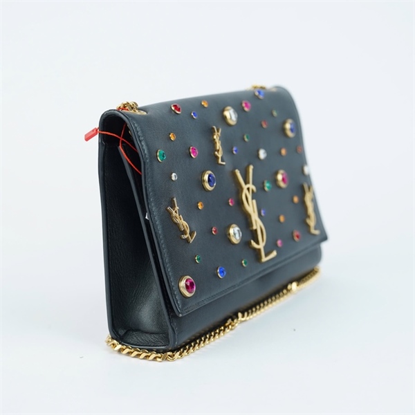 Túi YSL đen đính đá sz24 KG+