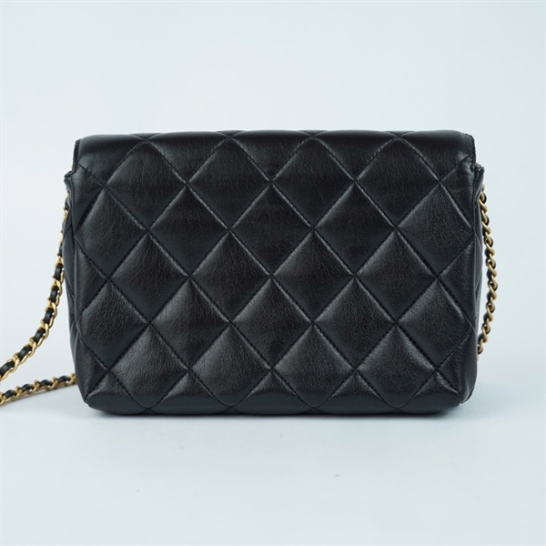 Túi Chanel C19 đen dây đính charm (XG5XE295) sz22 +