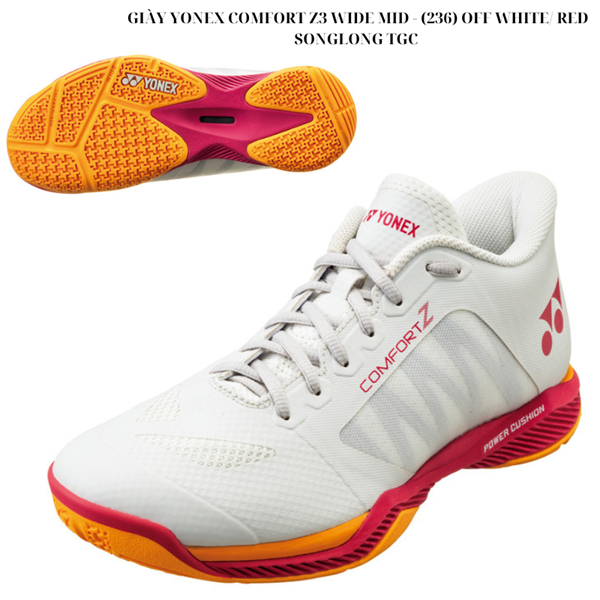 (JP) GIÀY YONEX SHB COMFORT Z3 WIDE MID - (236) OFF WHITE/ RED