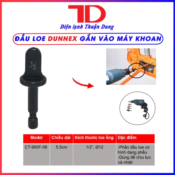 Đầu loe Dunnex, đầu loe điện 1/2", Phi 12 (20 Cái/hộp)