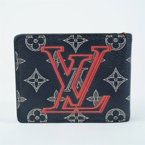 Ví LV đen in logo đỏ (BQ) KG+