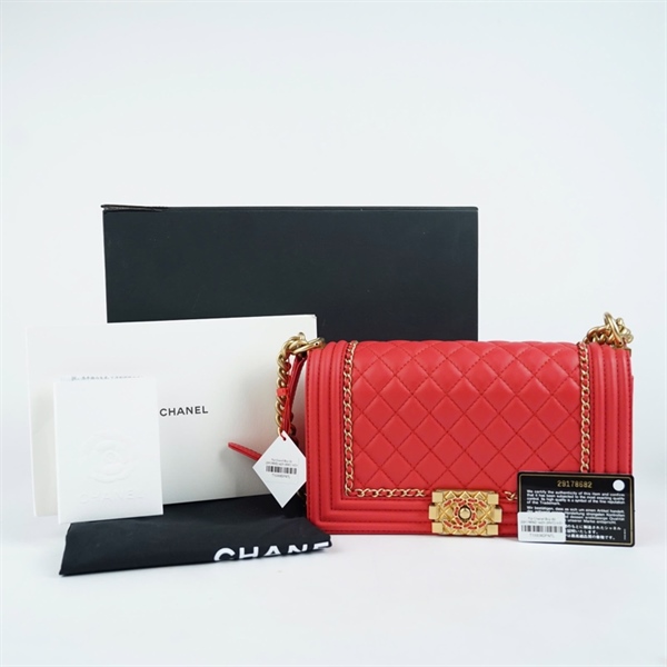 Túi Chanel Boy đỏ (29178682) sz25 (BMC) KG+