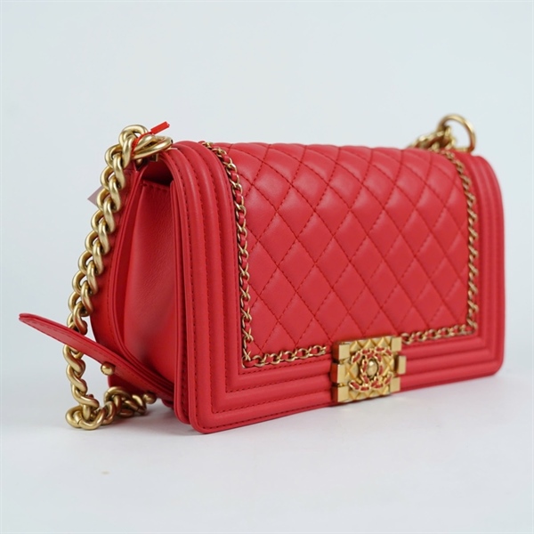 Túi Chanel Boy đỏ (29178682) sz25 (BMC) KG+