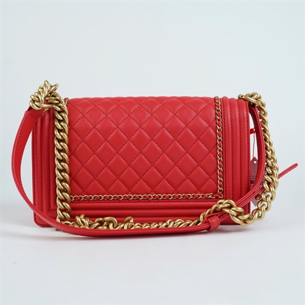 Túi Chanel Boy đỏ (29178682) sz25 (BMC) KG+