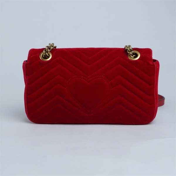 Túi GG Marmont đỏ (443497-493075) sz25 (BQ) KG+